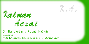 kalman acsai business card